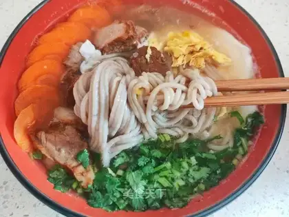 Beef egg oatmeal noodles