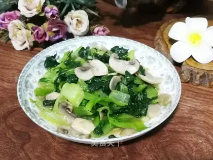 Mushrooms and greens
