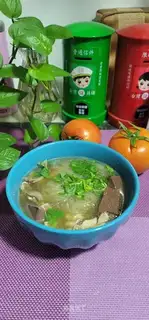Duck blood fan soup
