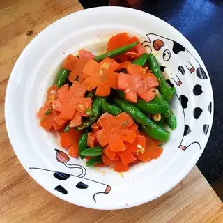 Carrot with sweet beans