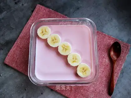 Pink strawberry yogurt