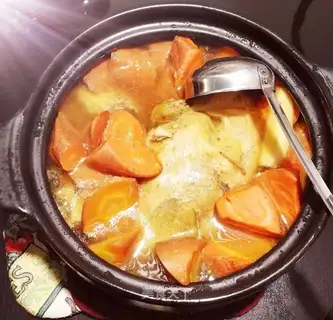 Piggy belly carrot chicken soup