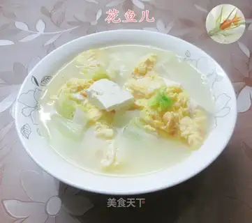 Big cabbage tofu egg soup