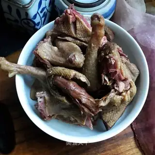A boiled duck