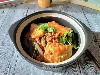 Meat and eggplant tofu