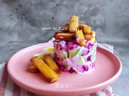Bread and fruit salad