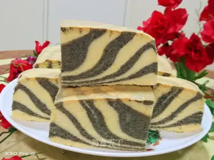 Coconut zebra zebra cake