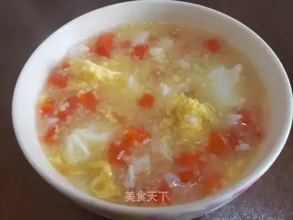 Carrot omelet porridge