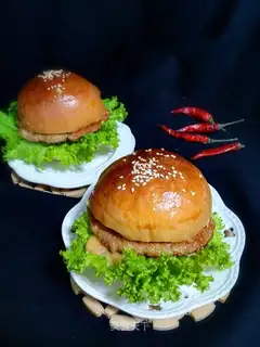 A red pork burger