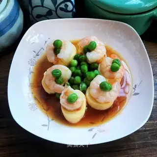 Japanese tofu steamed shrimp