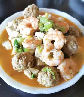 Shrimp meatball tofu