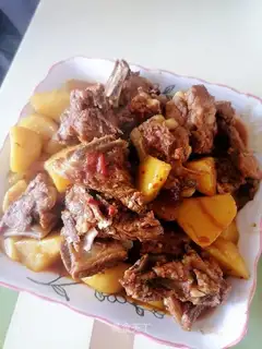 Potato burn ribs