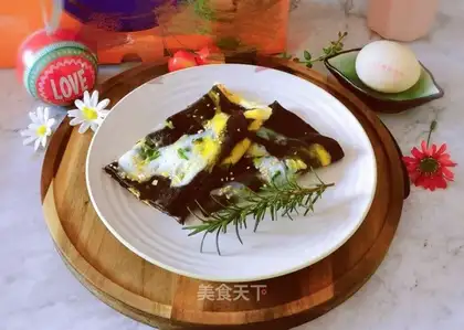 Black rice egg pancakes