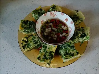 A spinach chicken cake