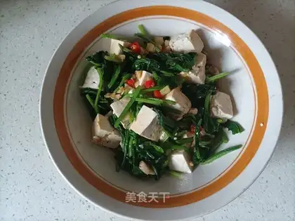 Garlic spinach tofu