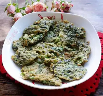 Fried eggs with sprouts