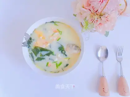 Squids with egg soup