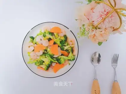 Shrimp fried broccoli
