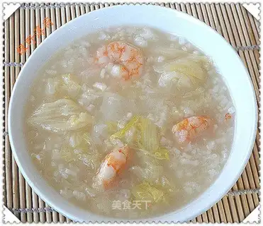 Shrimp, cabbage and salty rice