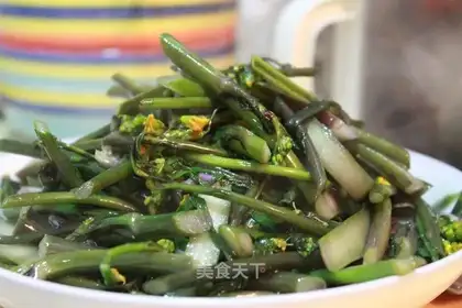 stir-fried red vegetable moss with garlic