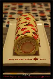 Pink leopard print cake roll