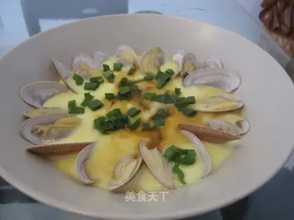 Steamed eggs with flowers