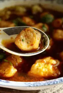 Boiled fish and shrimp with smooth