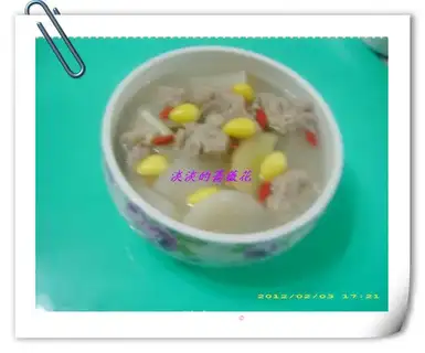 Radish almond pork lung soup