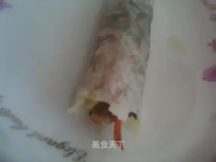 Spring pancake with fungus and pork rolls