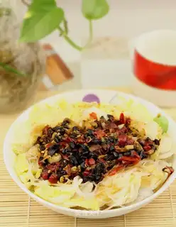 Steamed baby vegetables with vermicelli in black bean sauce