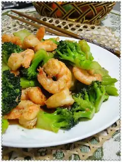 Shrimp balls broccoli