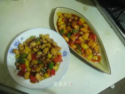 Home-cooked diced chicken