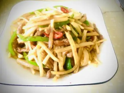Blue fried meat