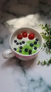 Milk oatmeal fruit