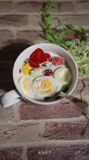Eggs, fruit, oatmeal