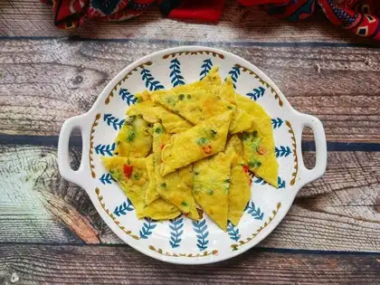 Chicken caterpillar and egg pancakes