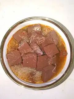 Duck blood fan soup