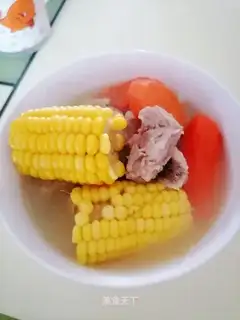 Corn carrot steak soup
