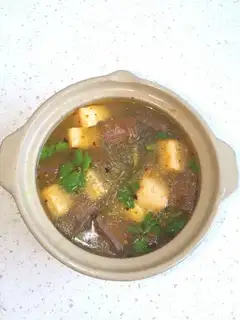 Duck blood fan soup