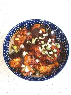 Spicy red and white tofu