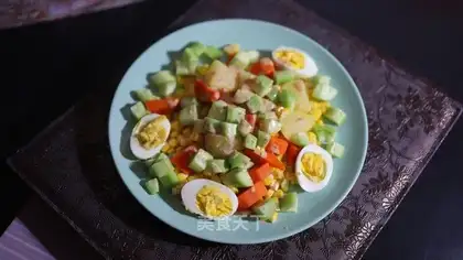 Corn cucumber egg salad