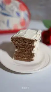 Naked cocoa cake piece