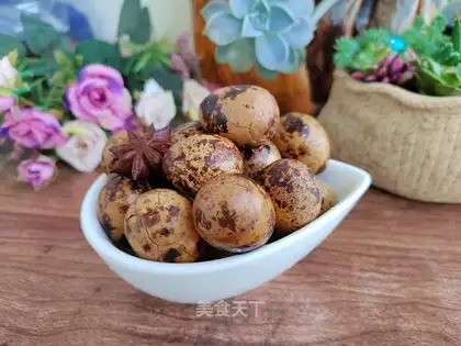 Five quail eggs