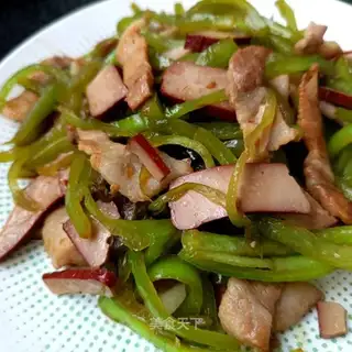 Eggs and pork and peppers