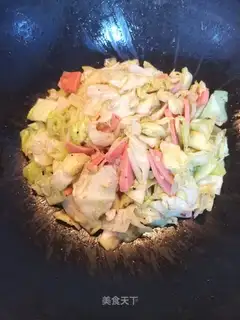 The cabbage with ham