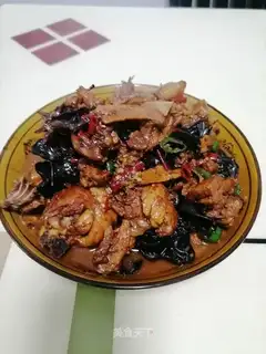 A red roasted chicken