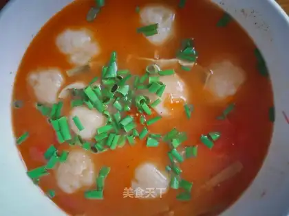 Tomato fishball soup