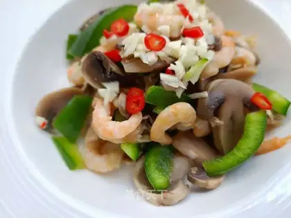 Pepper-sprouts, sweet shrimp