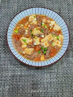 Tomato tofu beef pan