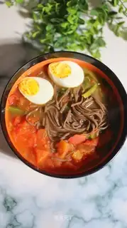 Eggs, red oatmeal
